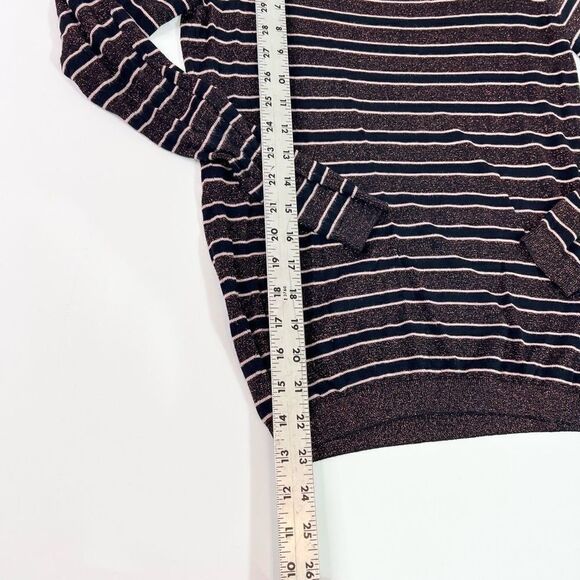 Scotch & Soda Sweater Women's Small Striped Lurex Black & Purple Knit Pullover - Picture 5 of 9
